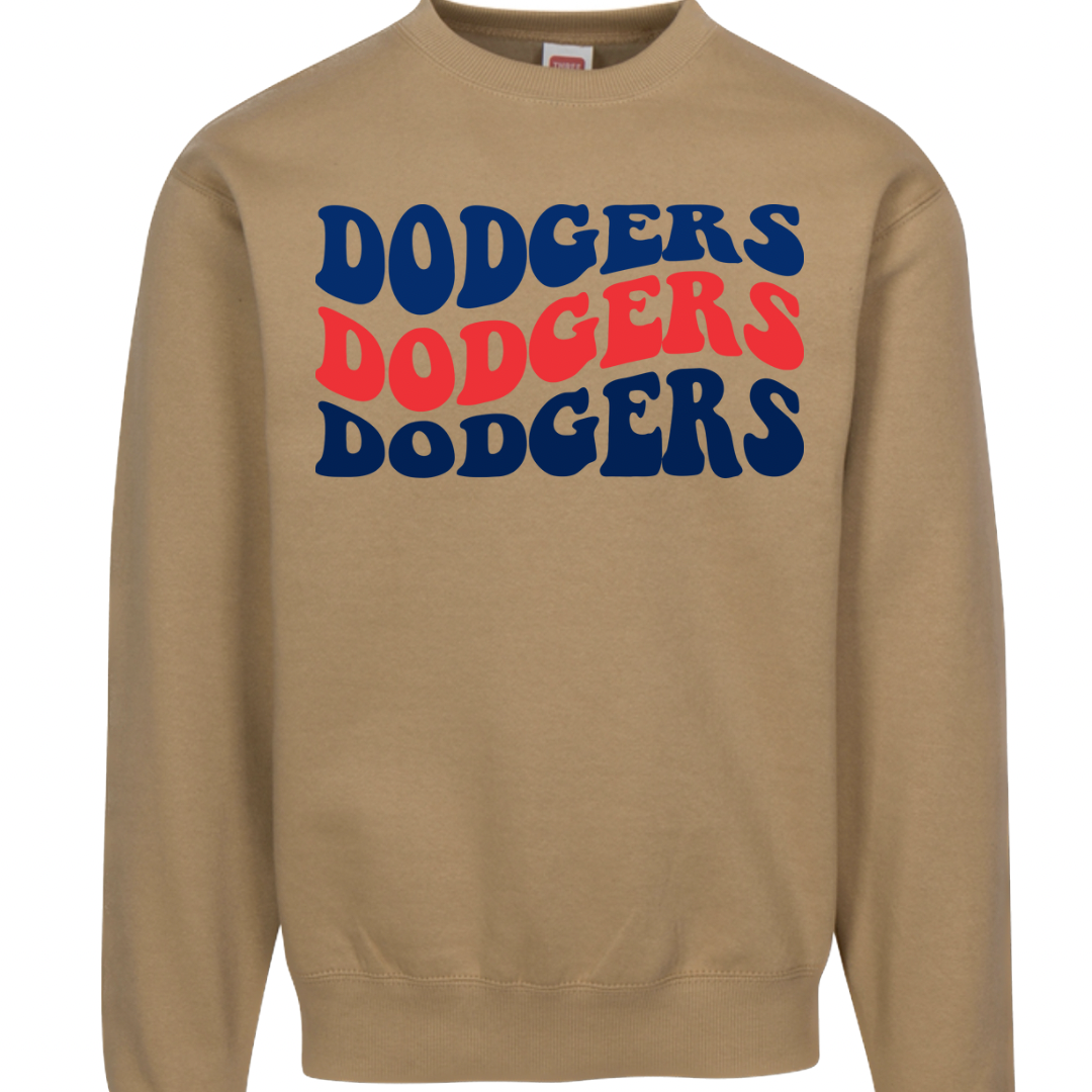 Wavy Blue/Red Baseball Crewneck