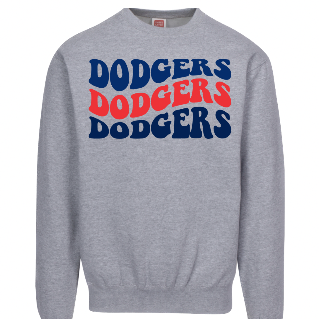 Wavy Blue/Red Baseball Crewneck