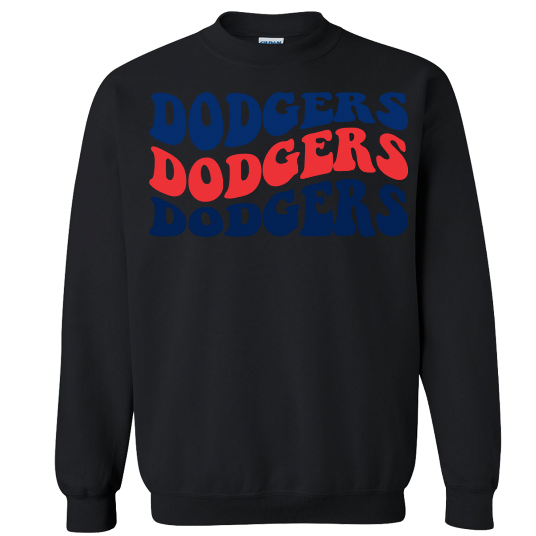 Wavy Blue/Red Baseball Crewneck