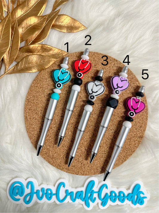 Stethoscope Silicone Beaded Pens