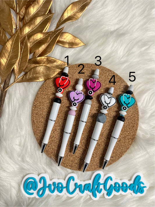 Stethoscope Silicone Beaded Pens