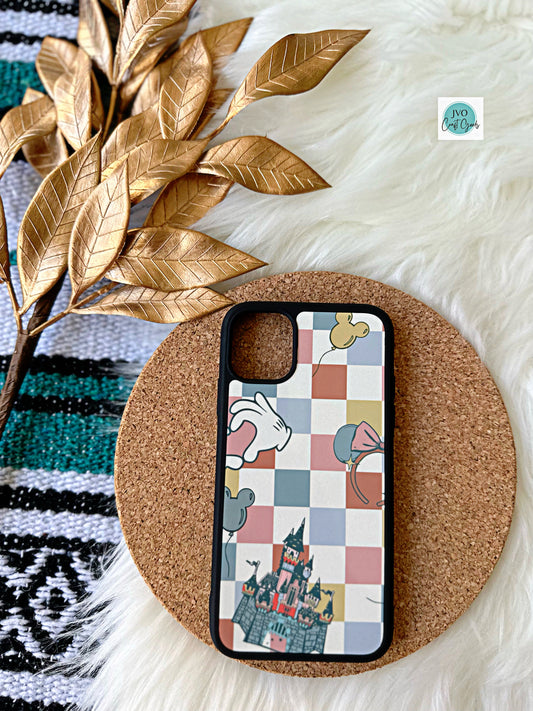 Retro Castle Checkered Phone Case